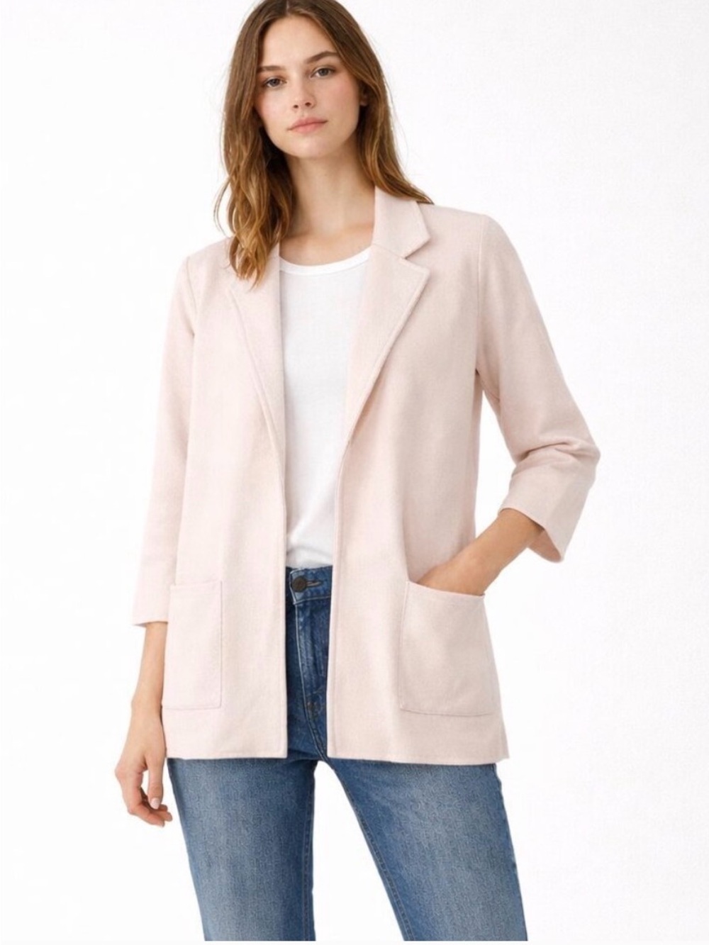 J. Crew Soft Pale Pink Open-Front Knit Cardigan - Picture 2 of 7